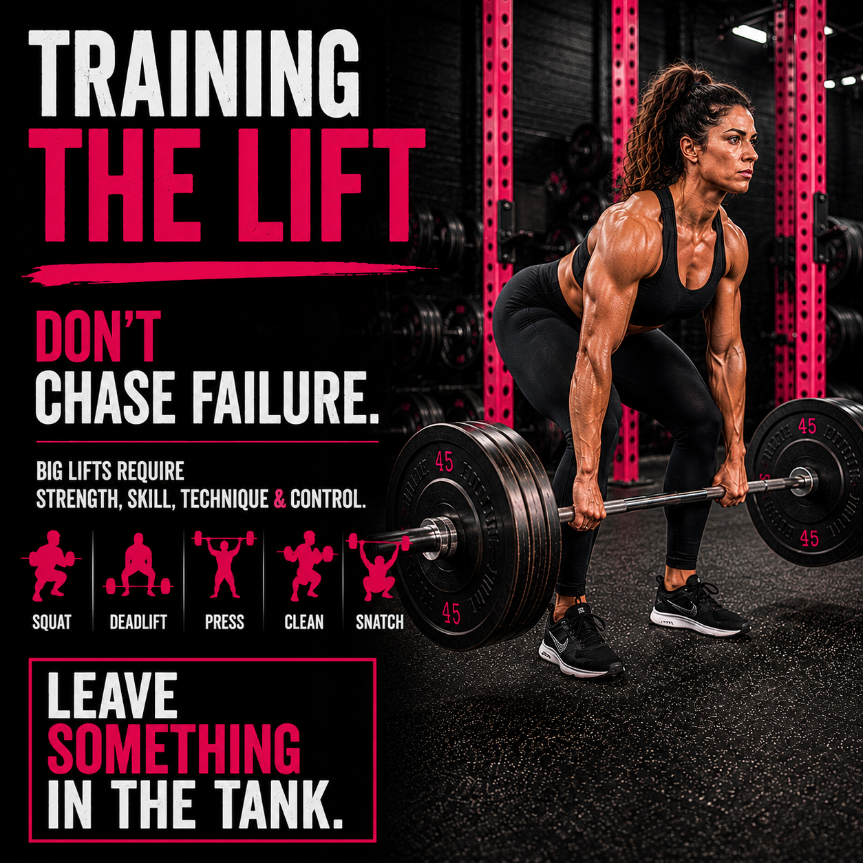 Woman performing a heavy barbell deadlift, demonstrating strength and technique under load