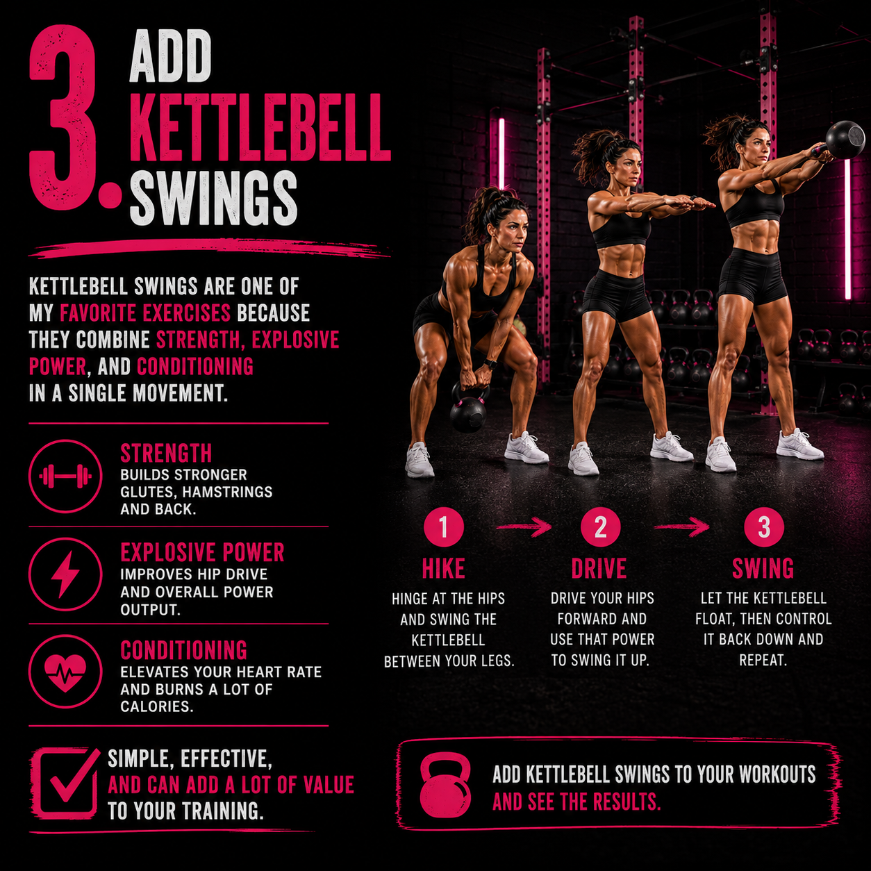 Tip 3: Add Kettlebell Swings