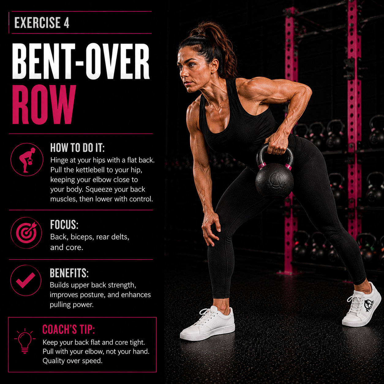 Bent-Over Row kettlebell exercise demonstration