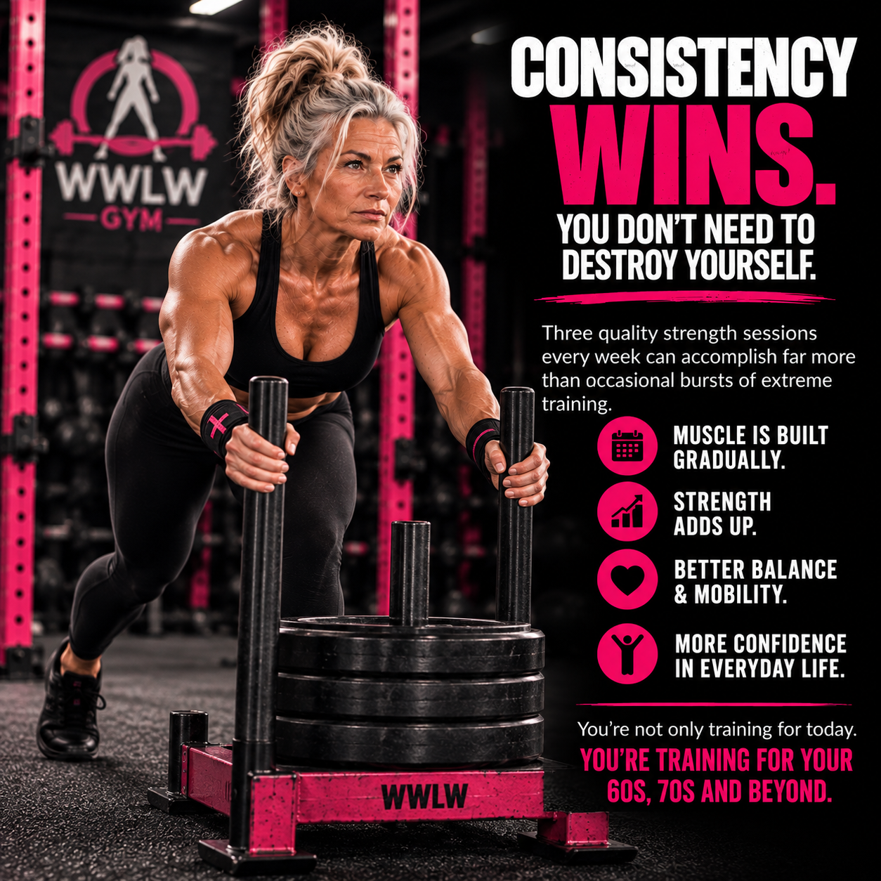 Consistency wins. You don't need to destroy yourself. You're training for your 60s, 70s and beyond.